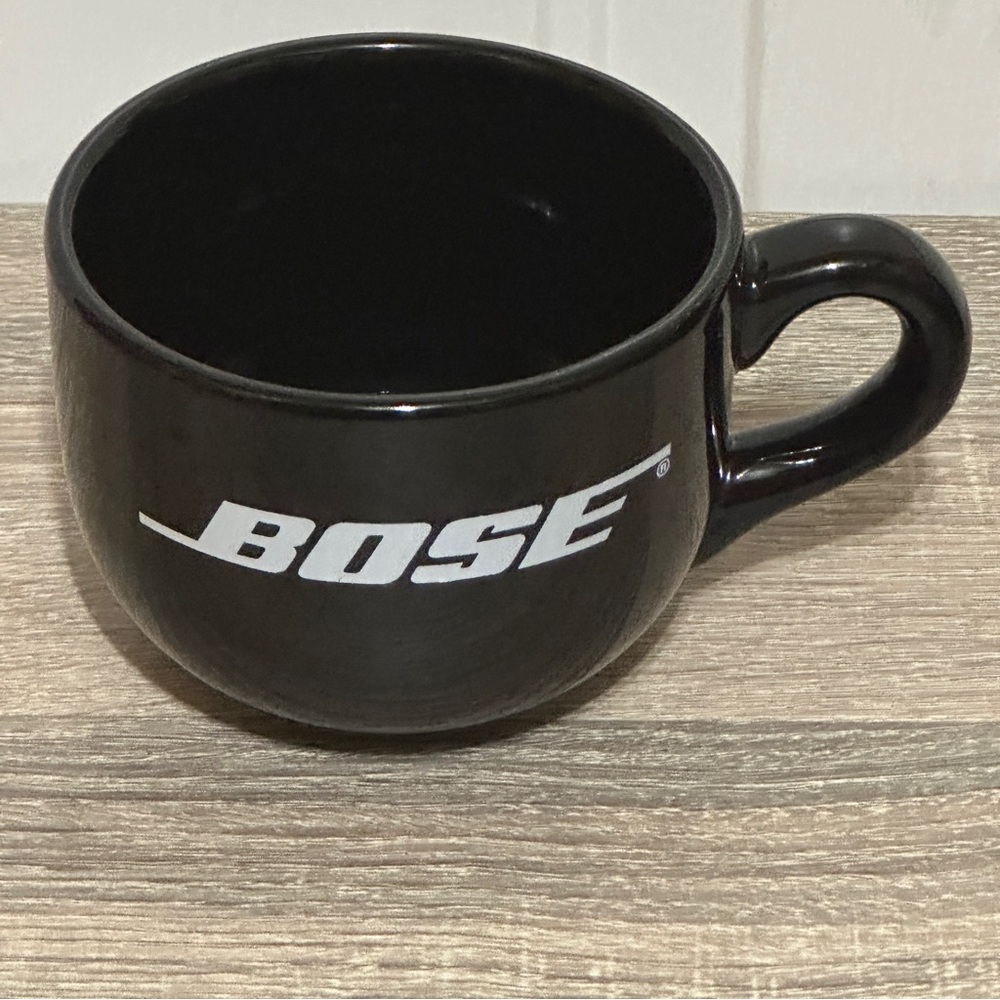 BOSE Logo Black Oversized Coffee Mug‎ Cup Advertising Collectible Ceramic 20 oz